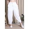 Beli Lastikli Pantolon Ekru - 55174.1995.