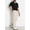 Beli Lastikli Pileli Palazzo Erkek Kumaş Pantolon Bej - 70944.2061.