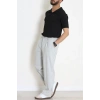 Beli Lastikli Pileli Palazzo Erkek Kumaş Pantolon Gri - 70944.2061.