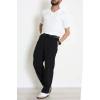Beli Lastikli Pileli Palazzo Erkek Kumaş Pantolon Siyah - 70944.2061.