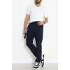 Beli Lastikli Rahat Kesim Erkek Kumaş Pantolon  Lacivert - 42515.2091.