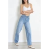 Beli Tokalı Baggy Kot Pantolon Açıkmavi - 32491.1606.