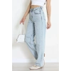 Beli Tokalı Baggy Kot Pantolon Buzmavi - 32491.1606.