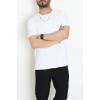 Bisiklet Yaka Lüks Penye Erkek Tişört Beyaz - 70236.1878.