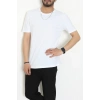 Bisiklet Yaka Lüks Penye Erkek Tişört Beyaz - 70236.1878.