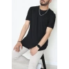 Bisiklet Yaka Lüks Penye Erkek Tişört Siyah - 70236.1878.
