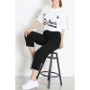 Bisiklet Yaka Oversize 2 İplik Forma Tişört Beyaz - 88102.1878.