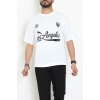 Bisiklet Yaka Oversize 2 İplik Forma Tişört Beyaz - 88102.1878.