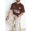 Bisiklet Yaka Oversize 2 İplik Forma Tişört Kahve - 88102.1878.