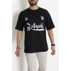 Bisiklet Yaka Oversize 2 İplik Forma Tişört Siyah - 88102.1878.