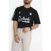 Bisiklet Yaka Oversize 2 İplik Forma Tişört Siyah - 88102.1878.