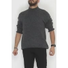 Bisiklet Yaka Şardon İplik Erkek Triko Antrasit - 42549.1766.