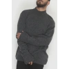 Bisiklet Yaka Şardon İplik Erkek Triko Antrasit - 42549.1766.