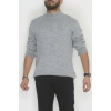 Bisiklet Yaka Şardon İplik Erkek Triko Gri - 42549.1766.