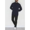 Bisiklet Yaka Şardon İplik Erkek Triko Lacivert - 42549.1766.