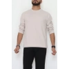 Bisiklet Yaka Selanik Kumaş Erkek Sweat Bej - 42674.1567.