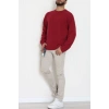 Bisiklet Yaka Selanik Kumaş Erkek Sweat Bordo - 42674.1567.