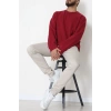 Bisiklet Yaka Selanik Kumaş Erkek Sweat Bordo - 42674.1567.
