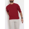 Bisiklet Yaka Selanik Kumaş Erkek Sweat Bordo - 42674.1567.