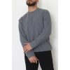 Bisiklet Yaka Selanik Kumaş Erkek Sweat Füme - 42674.1567.