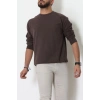 Bisiklet Yaka Selanik Kumaş Erkek Sweat Kahve - 42674.1567.