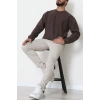 Bisiklet Yaka Selanik Kumaş Erkek Sweat Kahve - 42674.1567.