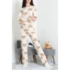 Bisiklet Yaka Uzun Kol Pijama Takımı Ayıkafa - 780.1287.