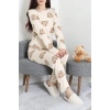 Bisiklet Yaka Uzun Kol Pijama Takımı Ayıkafa - 780.1287.
