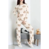 Bisiklet Yaka Uzun Kol Pijama Takımı Ayıkafa - 780.1287.