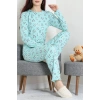 Bisiklet Yaka Uzun Kol Pijama Takımı Yeşilpanda - 780.1287.