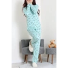 Bisiklet Yaka Uzun Kol Pijama Takımı Yeşilpanda - 780.1287.