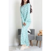 Bisiklet Yaka Uzun Kol Pijama Takımı Yeşilpanda - 780.1287.