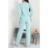 Bisiklet Yaka Uzun Kol Pijama Takımı Yeşilpanda - 780.1287.