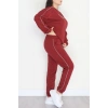 Biyeli 2 İplik Büyük Beden Eşofman Takımı Bordo - 50805.1857.