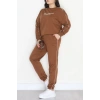 Biyeli 2 İplik Büyük Beden Eşofman Takımı Kahve - 50805.1857.
