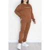 Biyeli 2 İplik Büyük Beden Eşofman Takımı Kahve - 50805.1857.