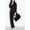 Biyeli Crop Eşofman Takımı Siyah - 4130.1247.