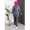 Biyeli Kapşonlu Spor Takım GRİ