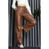 Bol Paça Deri Pantolon Kahve - 50228.1995.