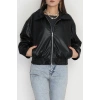 Bomber Deri Ceket Siyah - 42643.1868.