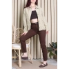 Brodeli Kot Ceket Camel - 455.1238.