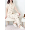 Bürümcük Fırfırlı Pijama Takımı Bejayı - 127.1287.