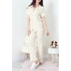 Bürümcük Fırfırlı Pijama Takımı Ekru - 127.1287.