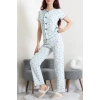 Bürümcük Fırfırlı Pijama Takımı Mavikurdele - 158.1287.