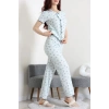 Bürümcük Fırfırlı Pijama Takımı Mavikurdele - 158.1287.