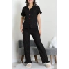 Bürümcük Fırfırlı Pijama Takımı Siyah - 127.1287.