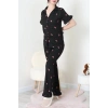 Bürümcük Fırfırlı Pijama Takımı Siyahkarpuz - 127.1287.