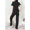 Bürümcük Fırfırlı Pijama Takımı Siyahkarpuz - 127.1287.
