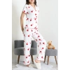 Bürümcük Fiyonklu Pijama Takımı Beyaz - 159.1287.