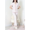 Bürümcük Fiyonklu Pijama Takımı Beyazçilek - 159.1287.